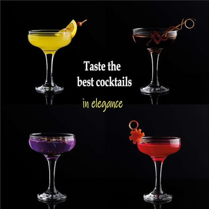Martini Glasses, Champagne Cocktail Glasses, Elegant Coupe Cocktail Glasses, Long Stem Glassware (6 Pcs) - style: 6 Pcs
