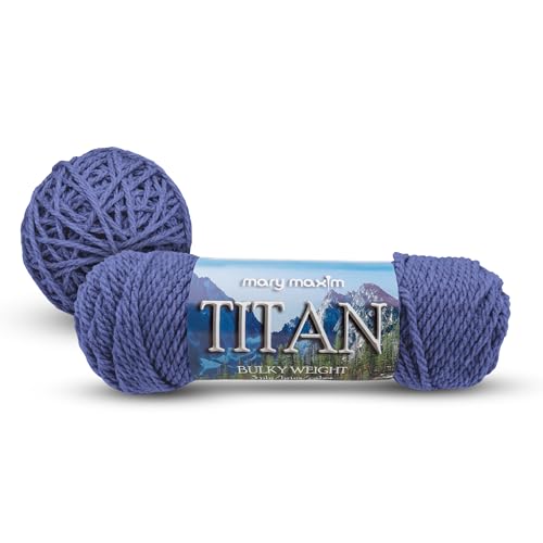 Mary Maxim Titan Bulky Yarn, Weight 5 Acrylic, Chunky Yarn for Crocheting and Knitting, Ideal for Thick, Soft Blankets, Throws, and Graph Style Sweaters, 80 Yards - Dark Denim - 1 Skein - color: Dark Denim