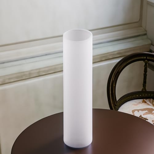 WGVI Hurricane Candle Holder Sleeve, W: 2.5", Ht: 14", Frosted Glass Cylinder Open Both Ends, Chimney Tube Shade, 2 Pieces - color: Frosted, size: 2.5x14"H