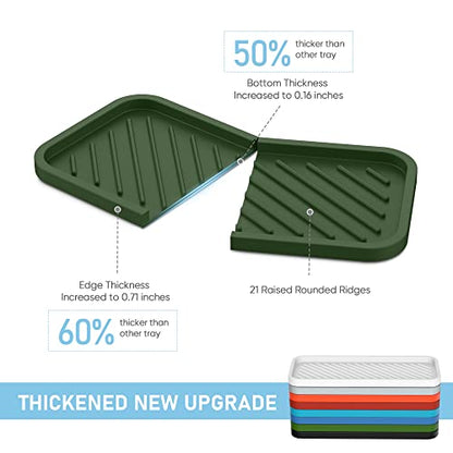 Silicone Sponge Holder-Large Thick Durable 10" Sink Organizer Tray-Kitchen | Thick Durable Sponge Caddy, Large Sink Tray, Dish Soap & Scouring Pad Holder, Countertop Drip Tray, Easy Clean, Rust-Proof - color: G-ge, size: 10x5.1inch
