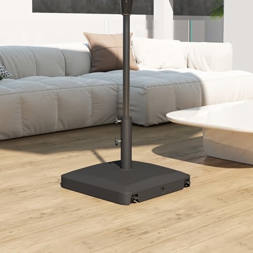 C-Hopetree 99 lb Heavy Duty Water Fillable Rolling Base Stand with Wheels for Patio Outdoor Market Table Umbrella, Black - size: 99lb