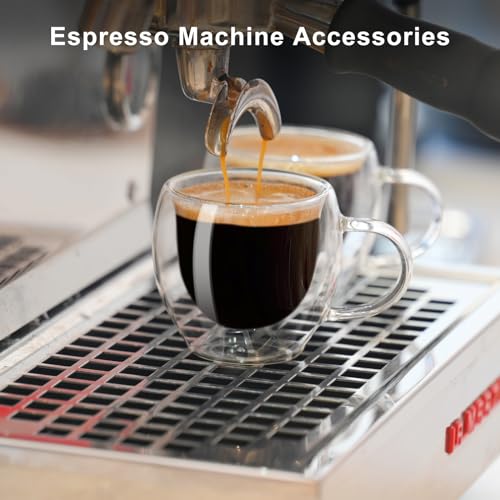 PARACITY Double Wall Glass Espresso Cups, 2.7 oz Expresso Shots, Set of 2 | Transparent borosilicate cups with handles are great espresso accessories for espresso, cappuccino, latte and cold drinks. - size: 2.7 Ounces
