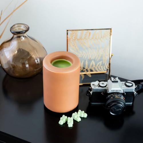 Happy Wax Mod Wax Melt Warmer with 3, 6, and 9 Hour Timer for Scented Wax Melts, Tarts & Cubes - Electric, Ceramic Wax Melter with Removable No Mess Silicone Wax Dish, Clay Color - color: Clay