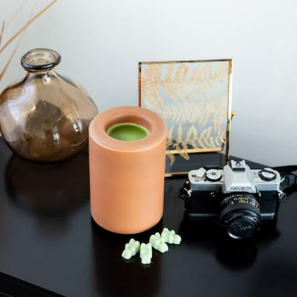Happy Wax Mod Wax Melt Warmer with 3, 6, and 9 Hour Timer for Scented Wax Melts, Tarts & Cubes - Electric, Ceramic Wax Melter with Removable No Mess Silicone Wax Dish, Clay Color - color: Clay