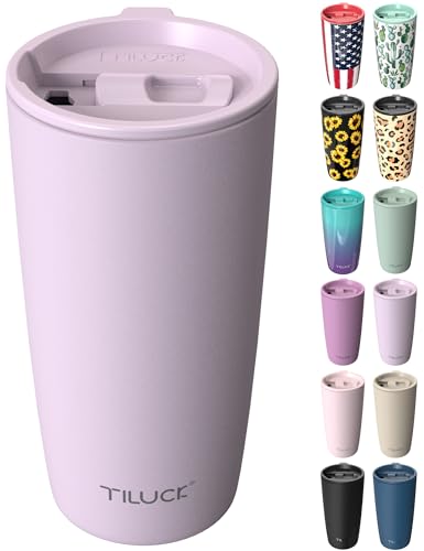 TILUCK 20 oz Insulated Coffee Tumbler with BPA-Free Lid | Travel Coffee Mug, Dishwasher Safe, Cup Holder Friendly,Double-Wall Vacuum Insulation for Hot & Cold Drinks, MatteLightPurple - color: Matte LightPurple, size: 20 Ounces
