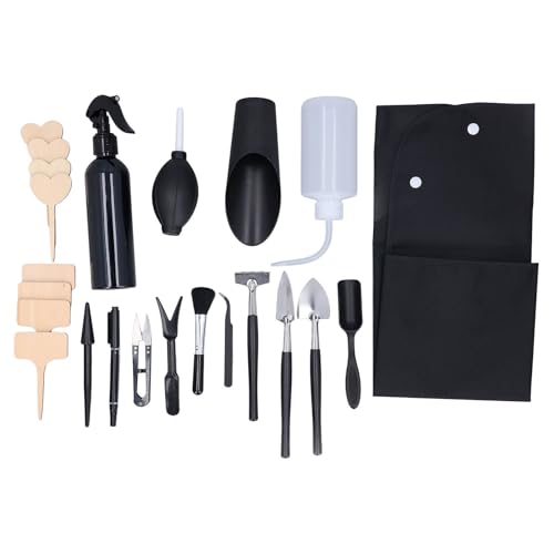Haofy Tools Set Garden 23pcs Miniature Transplanting for Bonsai Plant Indoor Care Stainless Steel Heads Repotting Kit with Spray Bottle Mats Mini Gardening Tool