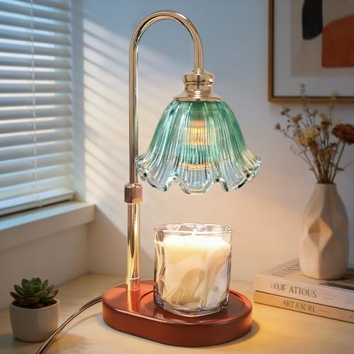 Candle Warmer Lamp with Timer, Christmas Decorations Indoor, Birthday Gifts for Women Mom, Warming Gifts for Office, Dorm, Apartment & New Home Decor - color: Sea Glass Sage