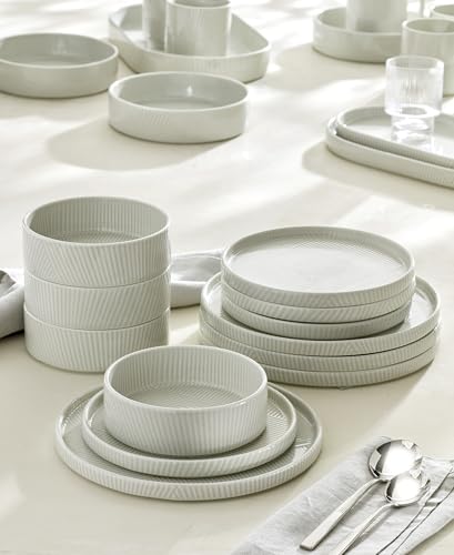 Lenox 897799 Modulus 12-Piece Dinnerware Set, Vapor - color: Vapor, style: 12-Piece Dinnerware Set