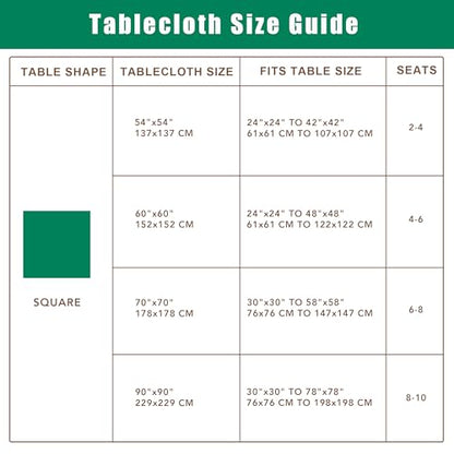 Biscaynebay Textured Fabric Square Tablecloths 60x60 Inches, Natural Water Resistant Spill Proof Table Cloth Small Card Folding Table Covers for Dining, Kitchen, Wedding and Parties, Machine Washable - color: Natural, size: 60" x 60" (Square)