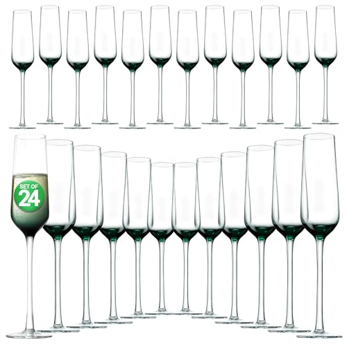 NutriChef 12.5oz Hand Blown Lead-Free Crystal Highball Drinking Glasses, Set of 2, Dishwasher Safe Tumbler for Water, Wine, Cocktails and Mixed Drinks - 12 PACK, 24 Glasses - style: Set of 24