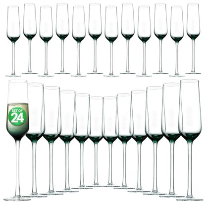 NutriChef 12.5oz Hand Blown Lead-Free Crystal Highball Drinking Glasses, Set of 2, Dishwasher Safe Tumbler for Water, Wine, Cocktails and Mixed Drinks - 12 PACK, 24 Glasses - style: Set of 24