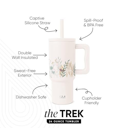 Simple Modern Disney Winnie the Pooh Kids Tumbler with Straw & Handle, 24oz | Trek Kids Water Bottle, Toddler Cup | Insulated Stainless Steel, Spill-Proof Straw Lid | Winnie the Pooh in the Wilderness - color: Disney: Winnie The Pooh in the Wilderness, si