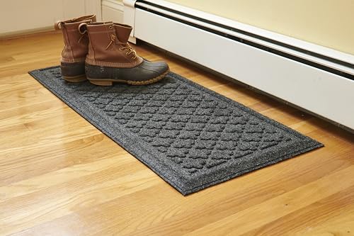 Artisan Entry Indoor Mats for Entryway, Durable & Easy to Clean Tray for Boots, Anti-Slip & Water-Resistant for Front Room, Made in The USA, 15" x 36", Graphite, by Mats Inc. - color: Boot Tray - Graphite, size: 15" x 36"