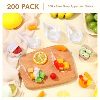 200 Pcs 4 Inch Appetizer Plates Disposable Plastic, Clear - color: Clear