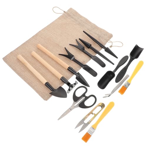 TOYANDONA 15pcs Succulent Gardening Hand Tools Set for Indoor Plants and Flower Pots, Small Portable Potting Tools for Transplanting, Digging, Weeding, and Watering
