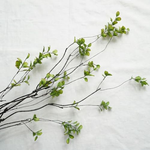 4 Pcs Artificial Greenery Stems Faux Branches for Vase, 37.4 Inch Artificial Eucalyptus Stems for Vase Filler Faux Plants Indoor for Centerpieces Home Decor