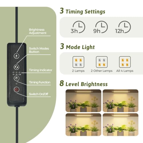 Laposso Plant Stand with Grow Light for Indoor Plants Corner 3 Tier Metal Plant Shelf Outdoor Grow Lights for Indoor Plants Bedroom Living Room