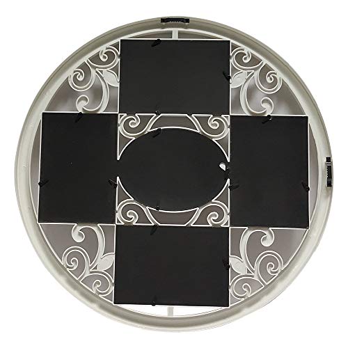 MKUN 2Pack of 4x6 Wall Photo Collage Frames - Round Circular Circle Wall Hanging Picture Collage Frame with Leaf Decoration, 5- Opening (White) - color: White