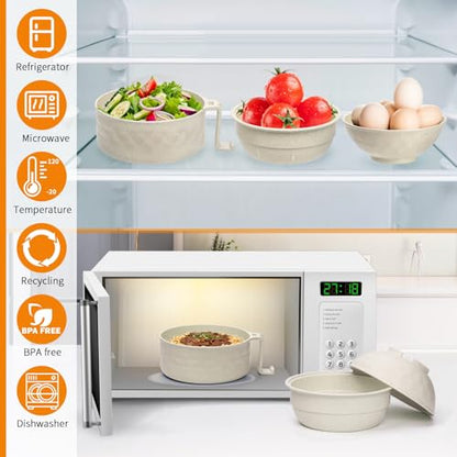 Ramen Bowl Set,Microwave Ramen Cooker Instant Noodles Bowl with Chopsticks Spoon,Rapid Ramen Noodle Bowl, Portable Noodle Bowls,for Home Office Dorm Room College gift(Beige) - color: Beige