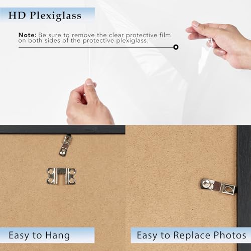 6x9 Picture Frame Deep Brown for Wall Hanging, Wood 6 x 9 Frame Photo Frame for Wall Horizontally or Vertically, Deep Brown, 3 Pack - size: 6x9 inch
