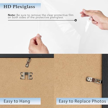 6x9 Picture Frame Deep Brown for Wall Hanging, Wood 6 x 9 Frame Photo Frame for Wall Horizontally or Vertically, Deep Brown, 3 Pack - size: 6x9 inch