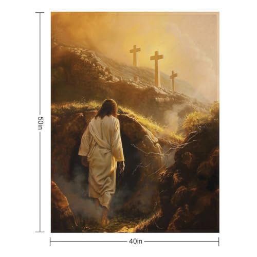Jesus Leaving The Tomb 01 Flannel Blankets Fleece Soft Throw Lightweight Plush Gifts for Couch, Bed, Cozy Sofa Plush, Chair, Lovers 40x50in(100x125cm) - color: Style-10, size: 40x50in(100x125cm)