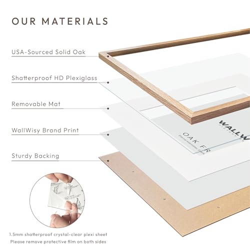 4x4 Picture Frame, Solid Oak Wood 4x4 Photo Frames | 4 x 4 Natural Oak Frame, Wall and Tabletop Display, Natural finish, Set of 2 - color: Natural Oak, size: 4x4 in - 1P