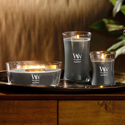 WoodWick Evening Bonfire Holiday Candle Gifts for Women and Men, 16 oz Ellipse Candle with Crackling Wick (Pack of 2) - color: Evening Bonfire, size: 16oz (Pack of 2)