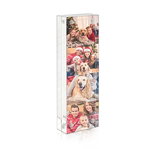 NIUBEE Photo Booth Acrylic 2x6 Picture Frame, Double Sided Mini Block Desktop Display - size: 2x6"(1 Pack)
