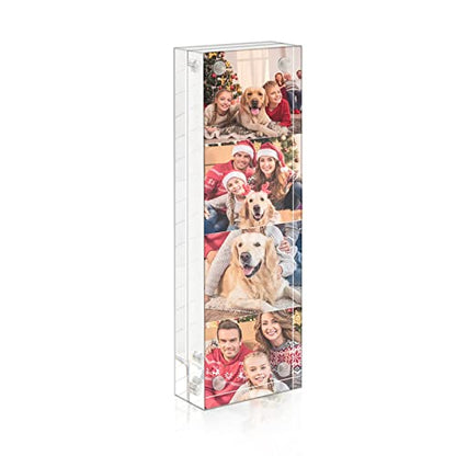NIUBEE Photo Booth Acrylic 2x6 Picture Frame, Double Sided Mini Block Desktop Display - size: 2x6"(1 Pack)