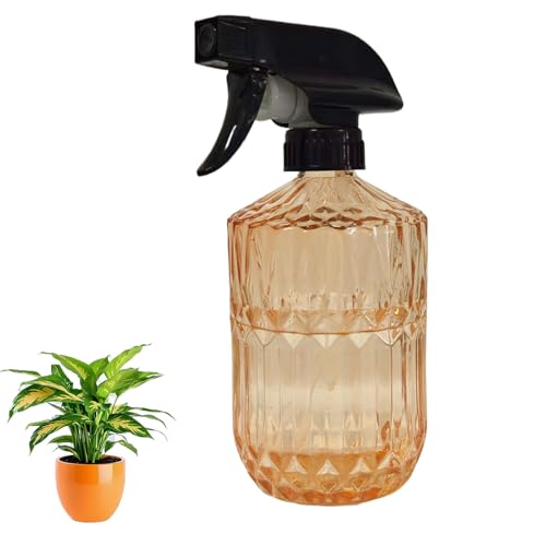 YYTSGG Glass Handheld Spray Bottle, 15oz, Orange, Adjustable Mist Nozzle | Refillable Plant Mister Bottle, Water Spray Bottle for Indoor Flowers, Outdoor Gardening, Cleaning, Hair and Pets Care - color: Orange