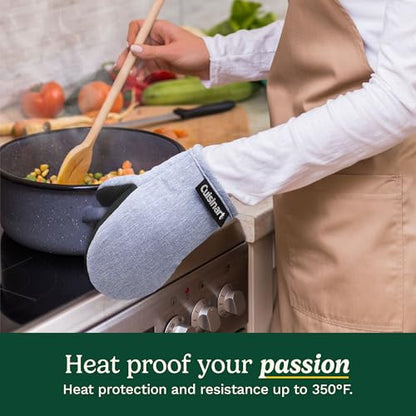 Cuisinart Mini Oven Mitts, 2-Pack, Neoprene Grip, Heat Resistant 350F | Cotton-lined, non-slip neoprene palm, ambidextrous design, ideal for smaller hands and everyday cooking - color: Light Blue