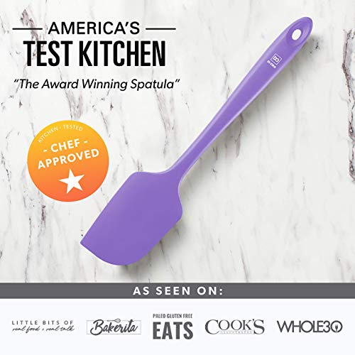 DI ORO Silicone Spatula Set - 600F Heat Resistant, 3-Pc Lavender | Rubber scraper won't scratch nonstick pans; For baking, cooking, mixing, and frosting; BPA-free and dishwasher safe - color: Lavender