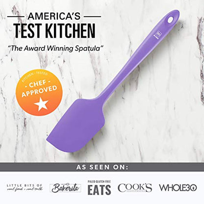 DI ORO Silicone Spatula Set - 600F Heat Resistant, 3-Pc Lavender | Rubber scraper won't scratch nonstick pans; For baking, cooking, mixing, and frosting; BPA-free and dishwasher safe - color: Lavender