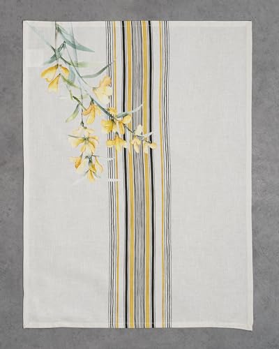 Maison d' Hermine Candice Bundle Set 100% Cotton Set of 3 Kitchen Towels (20 Inch by 27.5 Inch) and Oven Mitt (7.5 Inch by 13 Inch)/Pot Holder (8 Inch by 8 Inch)