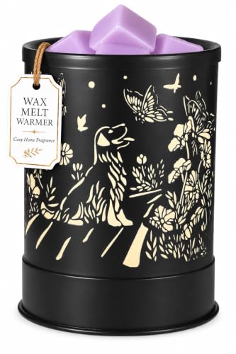 nawaza Wax Melts Warmer Scented Metal 2-in-1 Electric LED Burner Dog | Wax cubes & candle melter, essential oil burner, home office bedroom decor, dog themed aroma gift - style: Dog