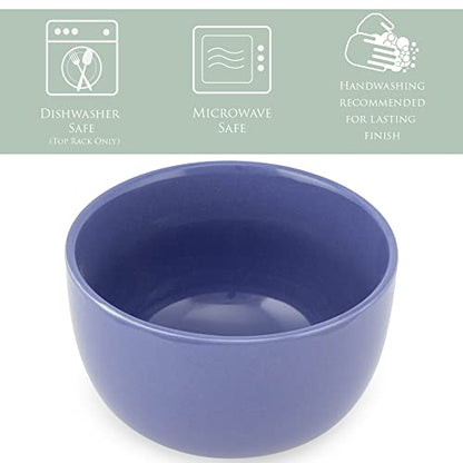 Elanze Designs Bistro Glossy Ceramic 4 inch Cute and Small Dessert Bowls Set of 4 - Perfect for Everyday uses from Snacks, Ice Cream, Candy and Treats, Violet Purple - color: Violet Purple, style: 4 inch Dessert