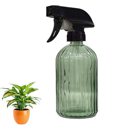 YYTSGG Glass Handheld Spray Bottle, 13.5oz Refillable, Green | Water Spray Bottle, Reusable Adjustable Nozzle Plant Mister Spray Bottles Indoor, for Hair, Cleaning, Gardening, Pets Care - color: Green