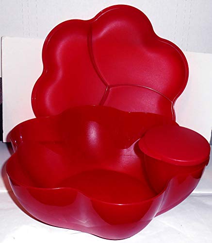 Tupperware Open House Chip 'N Dip Serving Bowl Set, Ruby Red