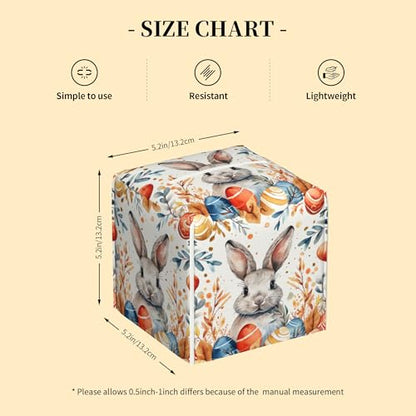 Tissue Box Cover,Easter Eggs Bunny Leaves Leather Tissue Box Holder Square Facial Paper Case Organizer Dispenser for Bathroom Vanity Countertop Tabletop Car Office - color: Color2