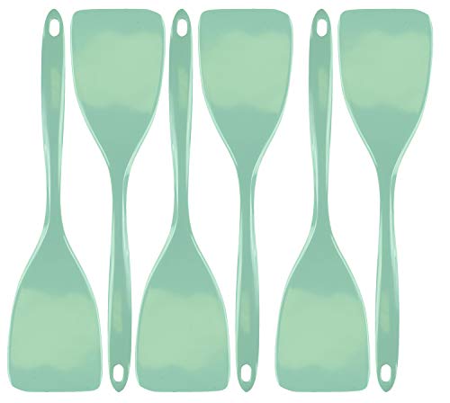 Reston Lloyd Spatula, Turner for Non-stick pans, Heat Resistant, Melamine Utensil with Ergonomic Handle, 11 inch, Set of 6, Calypso Basics, Seafoam - color: Seafoam, size: 100% Melamine Spatula, Set of 6