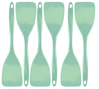 Reston Lloyd Spatula, Turner for Non-stick pans, Heat Resistant, Melamine Utensil with Ergonomic Handle, 11 inch, Set of 6, Calypso Basics, Seafoam - color: Seafoam, size: 100% Melamine Spatula, Set of 6