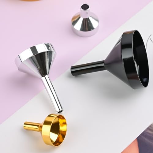 4PCS Mini Metal Funnels for Essential Oils Perfume Bottles Small Refill Tool Set Size Containers Leak Free Precision Pouring