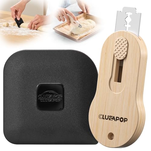 Bread Lame Sourdough Scoring Tool, Magnetic Bread Scoring Tool with 5 Retractable Razor Blades, Sourdough Bread Baking Supplies, with Scoring Patterns Booklet & Pan Scraper, Push-Pull Safety Design - color: BlackWood