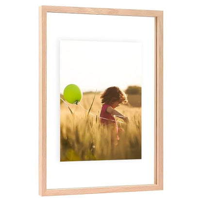 12x16 Floating Picture Frames Double Sided Tempered Glass Oak Wood Picture Frame Floating Display for Photos 11x14,9x12,8.5x11,8x10,5x7,4x6,or Full Display for 12"x16" Photos for Christmas,Halloween,Baby Scan,Anniversary,Wedding(Beige) - size: 12x16 inch