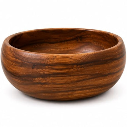 Handcrafted Hawaiian Wood Serving Bowl – Organic Acacia Natural Wooden Salad, Soup, Decor, Fruit & Candy Bowl (Medium 3x8 inch) - size: Medium