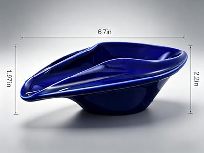 Ceramic Decorative Ashtray Luxury Yacht-Inspired,Glossy Blue Design for Men | Modern Catchall Tray with Single Secure Slots for Home Décor, Office, Indoor, Outdoor