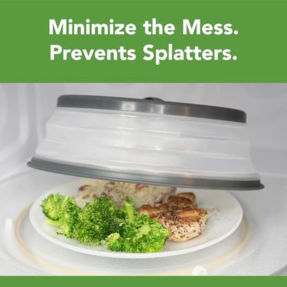 Tovolo Collapsible Microwave Splatter Cover, Charcoal Gray, Medium 10.5" in - color: Charcoal, size: Medium (10 inch)