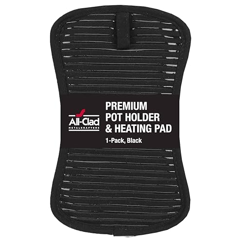All-Clad Premium Pot Holder & Hot Pad: Heat Resistant to 500 Degrees - 100% Cotton, 10"x6.25" Hot Pad for Kitchen and Barbeque, (1-Pack), Black - color: Black, size: 1 Pack