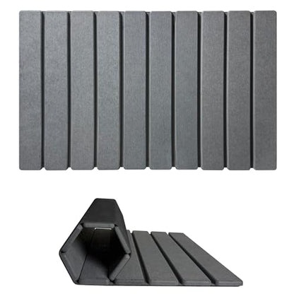 Foldable Stone Bath Mat Quick Drying Diatomaceous Earth Rubber Backing | 23.6 x 15.4 inch, Non-Slip Shower Mat, Super Absorbent, Easy to Clean, Bathroom Mat, Kitchen Rug, Water Absorbent Mat - color: Dark Grey